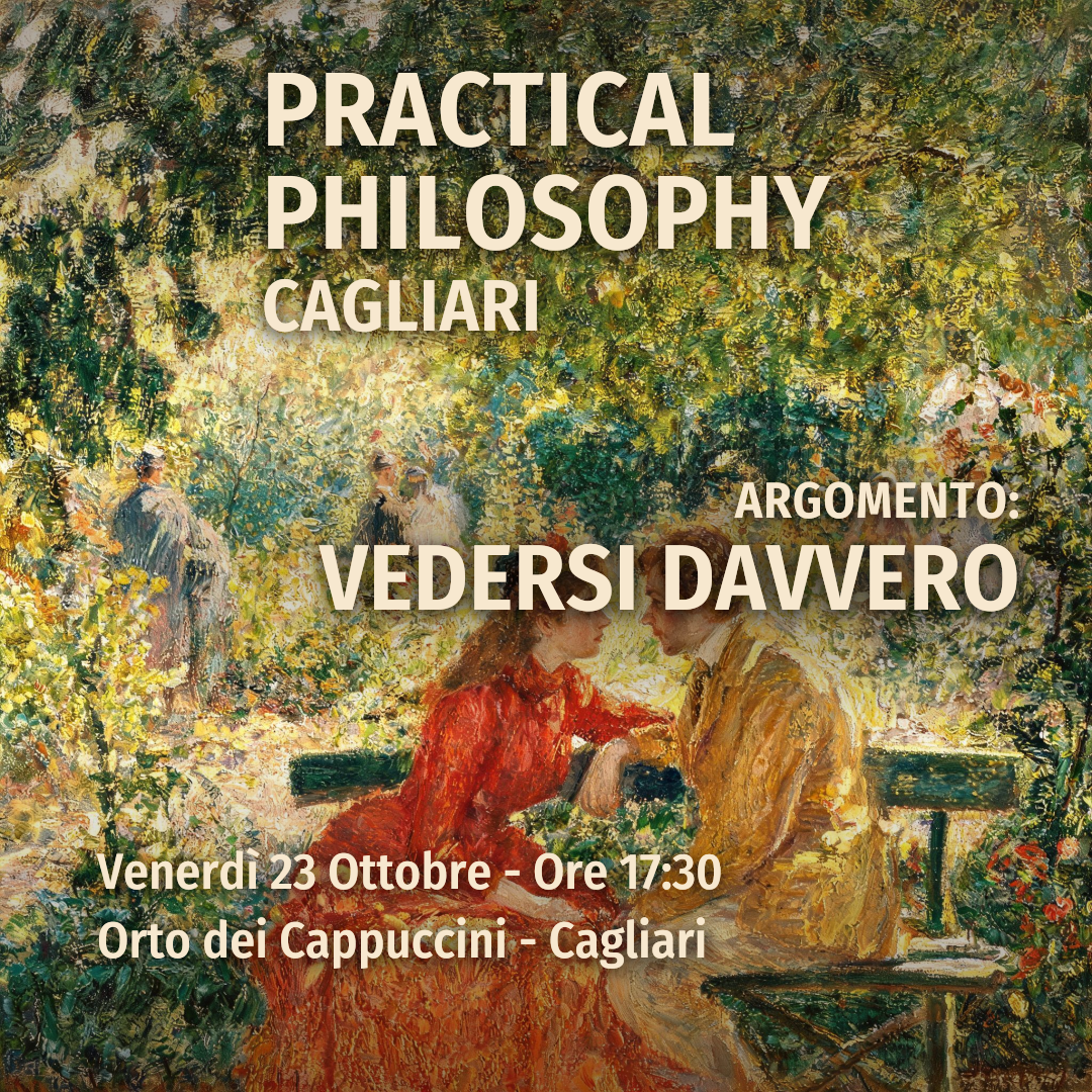 Locandina dell'incontro "Vedersi davvero": illustrazione in stile impressionista